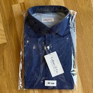 NWT Collars & Co. Navy Dress Shirt for Men
